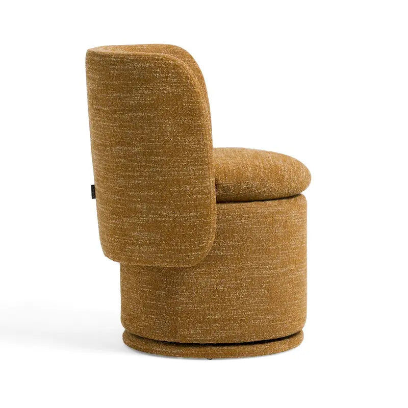 Chaise de salle à manger pivotante Reno Nori 26 po, polyester jaune, bois de peuplier massif