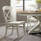 Chaises de salle à manger Roundhill Furniture Harola à dossier croisé (lot de 2), finition blanc fumé