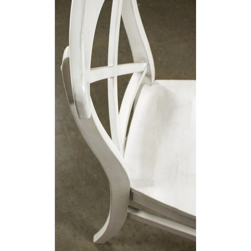 Chaises de salle à manger Roundhill Furniture Harola à dossier croisé (lot de 2), finition blanc fumé