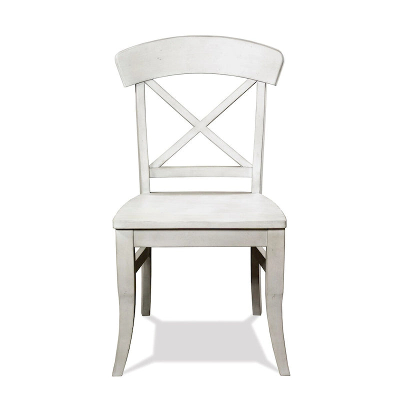 Chaises de salle à manger Roundhill Furniture Harola à dossier croisé (lot de 2), finition blanc fumé