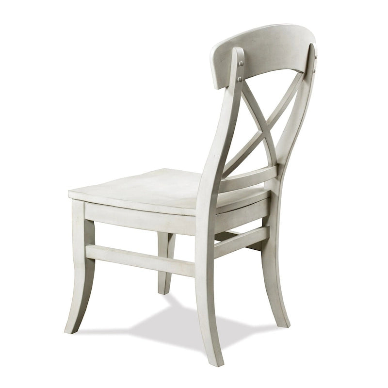 Chaises de salle à manger Roundhill Furniture Harola à dossier croisé (lot de 2), finition blanc fumé