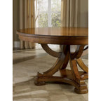 Table à manger piédestal ronde Tynecastle avec une rallonge de 46 cm - 60x30x60