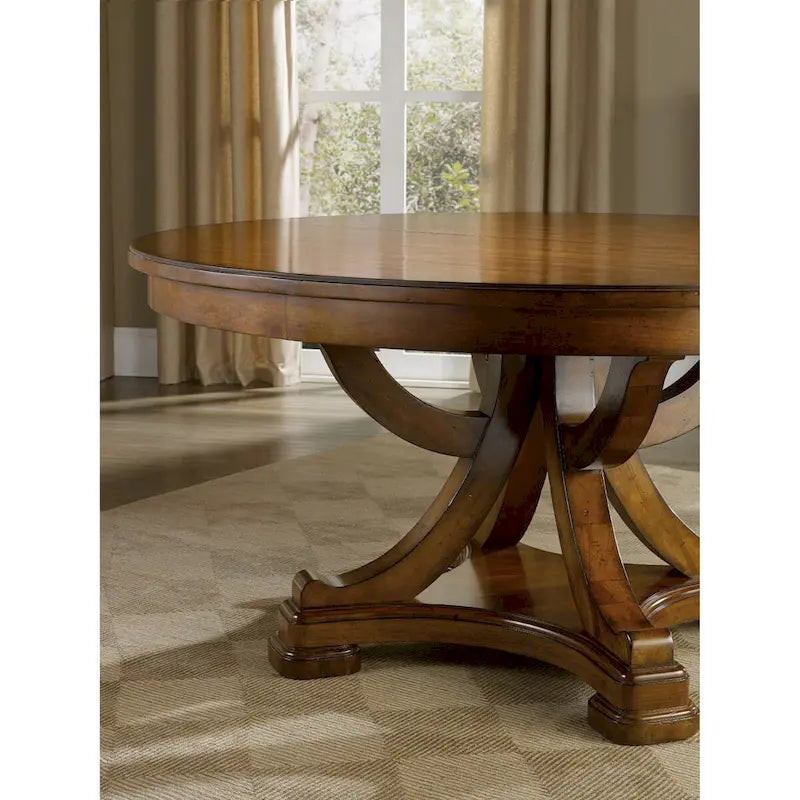 Table à manger piédestal ronde Tynecastle avec une rallonge de 46 cm - 60x30x60