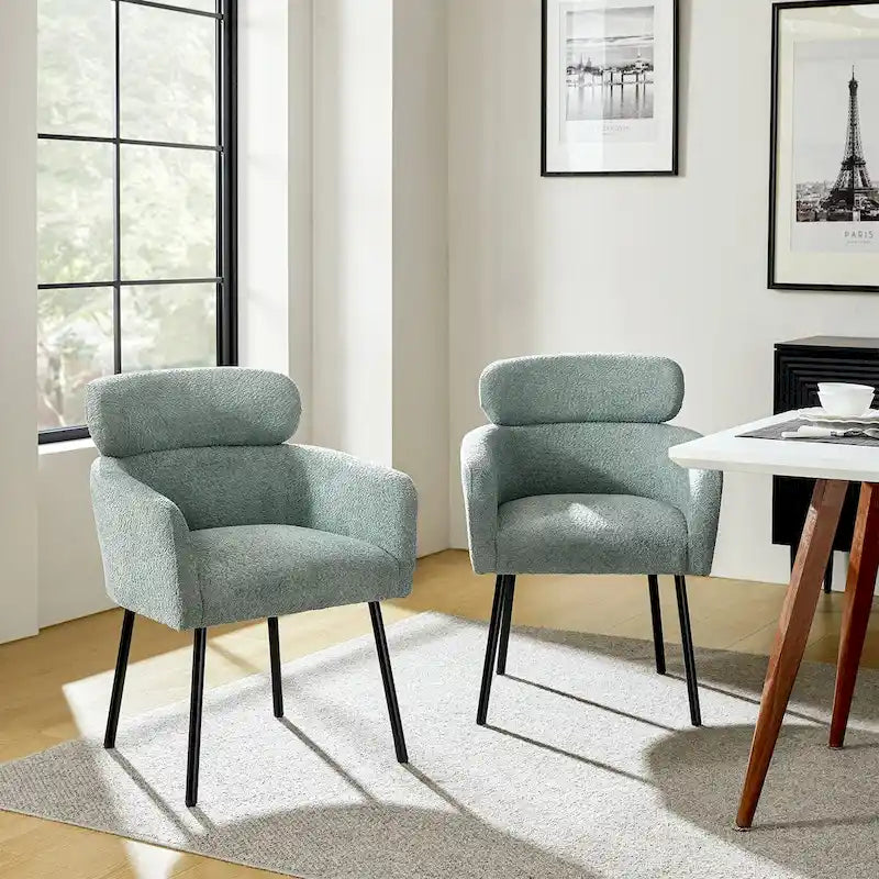Chaise de salle à manger Amos Modern Boucle avec pieds réglables (lot de 2) par HULALA HOME