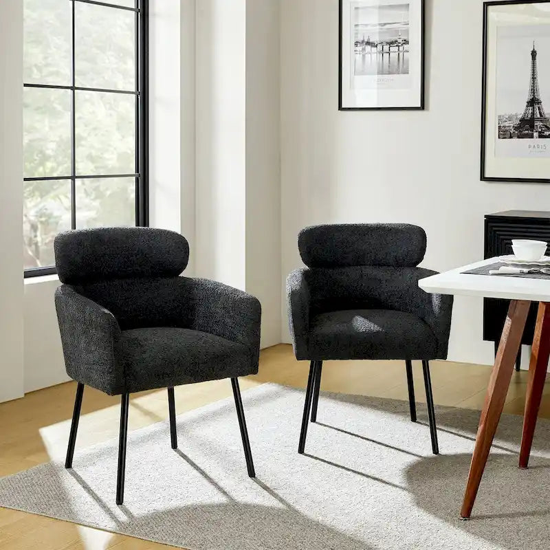 Chaise de salle à manger Amos Modern Boucle avec pieds réglables (lot de 2) par HULALA HOME