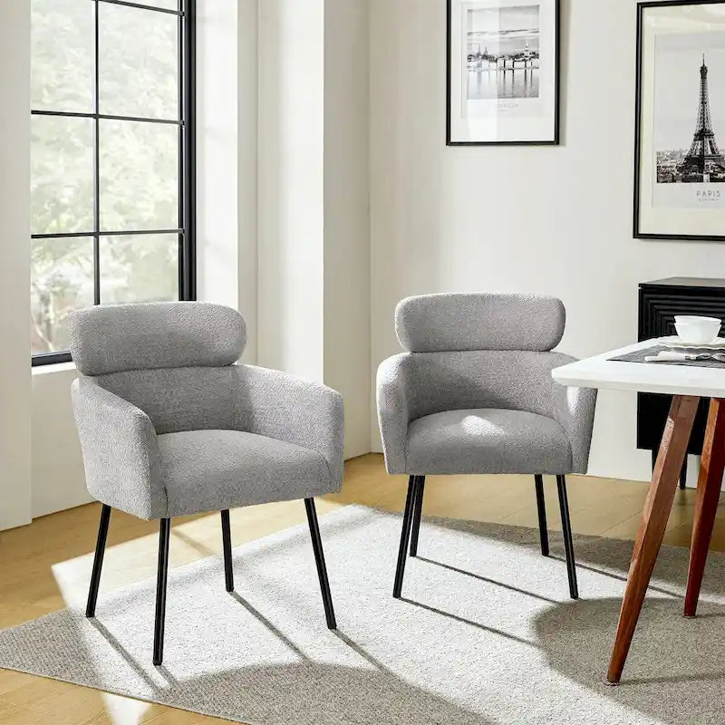 Chaise de salle à manger Amos Modern Boucle avec pieds réglables (lot de 2) par HULALA HOME