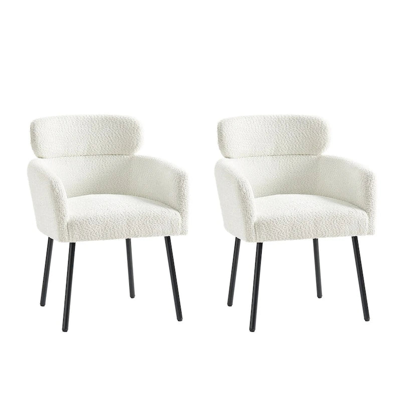 Chaise de salle à manger Amos Modern Boucle avec pieds réglables (lot de 2) par HULALA HOME