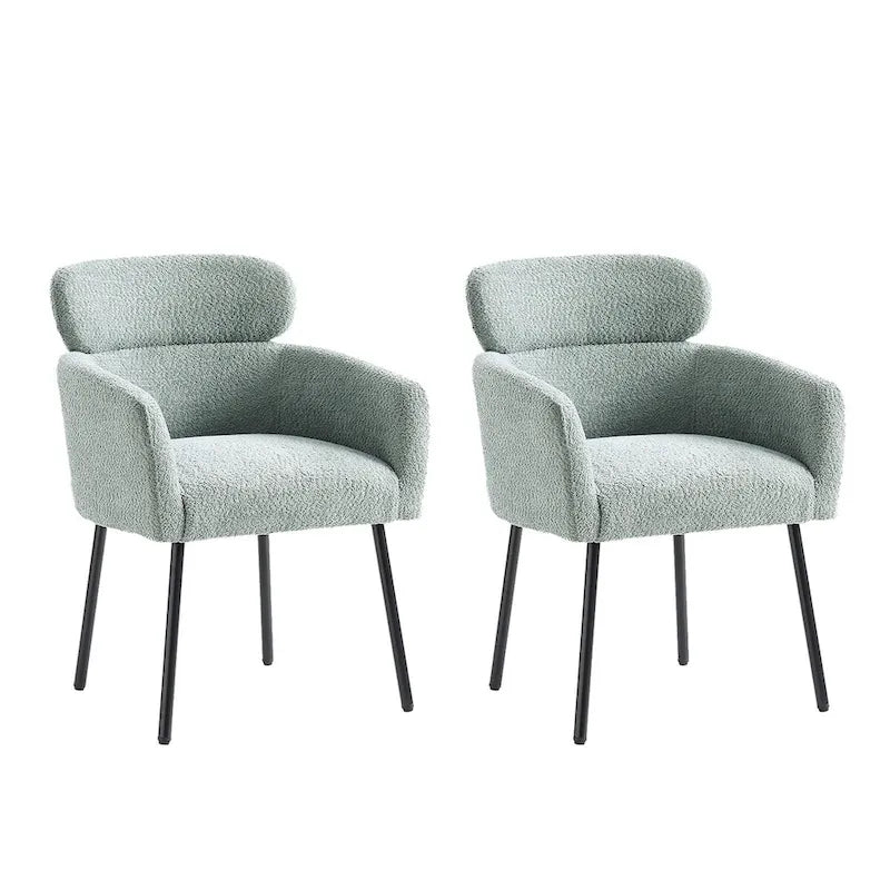 Chaise de salle à manger Amos Modern Boucle avec pieds réglables (lot de 2) par HULALA HOME