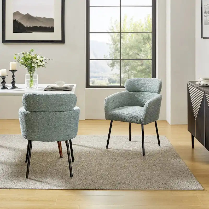 Chaise de salle à manger Amos Modern Boucle avec pieds réglables (lot de 2) par HULALA HOME