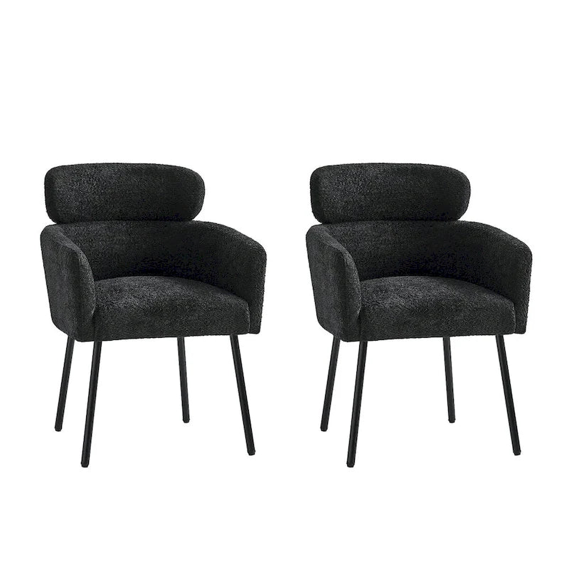 Chaise de salle à manger Amos Modern Boucle avec pieds réglables (lot de 2) par HULALA HOME