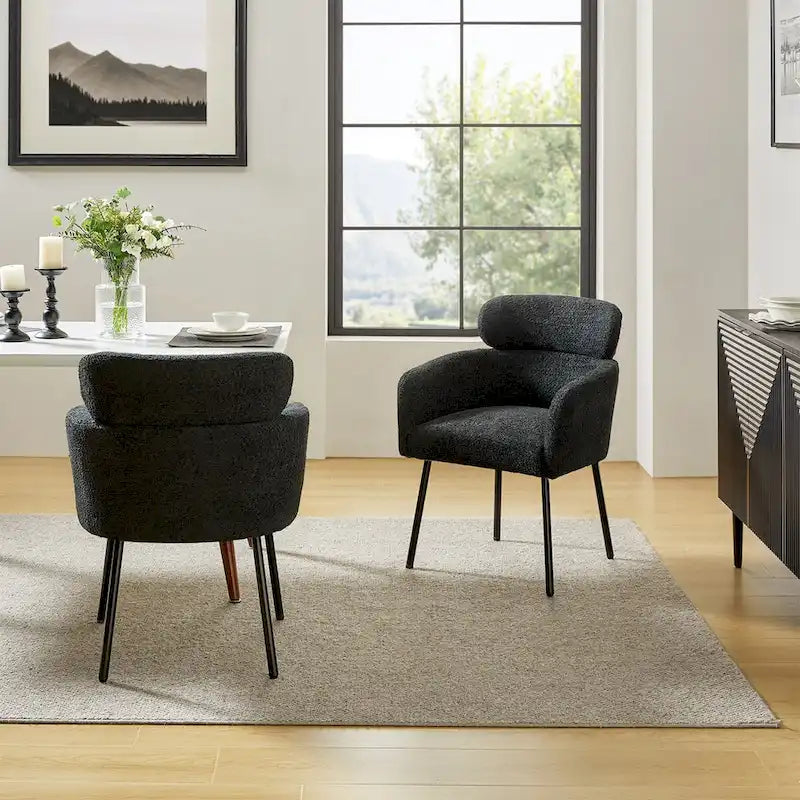 Chaise de salle à manger Amos Modern Boucle avec pieds réglables (lot de 2) par HULALA HOME