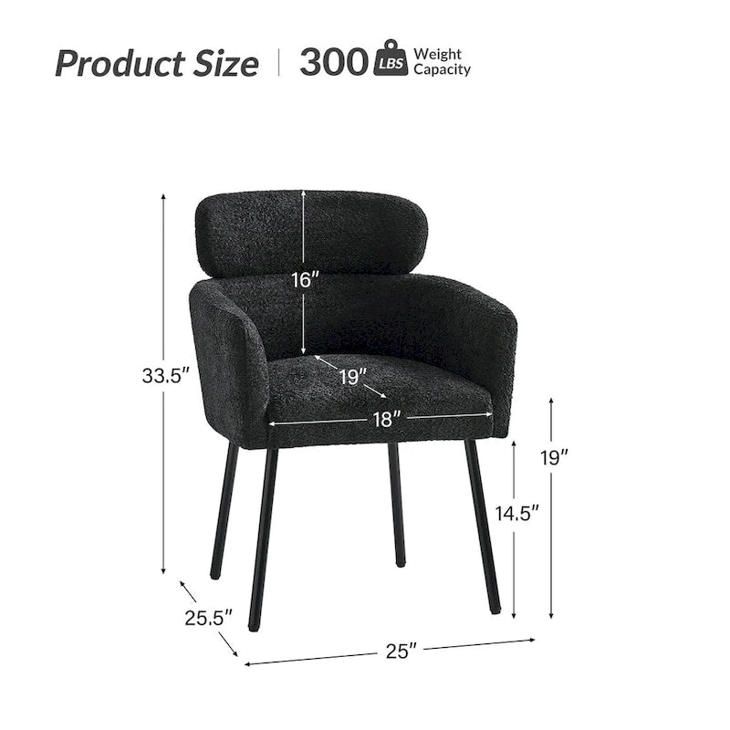 Chaise de salle à manger Amos Modern Boucle avec pieds réglables (lot de 2) par HULALA HOME