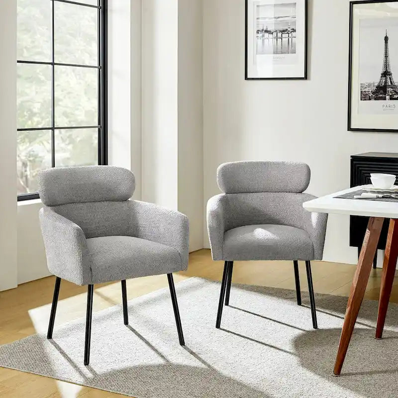 Chaise de salle à manger Amos Modern Boucle avec pieds réglables (lot de 2) par HULALA HOME