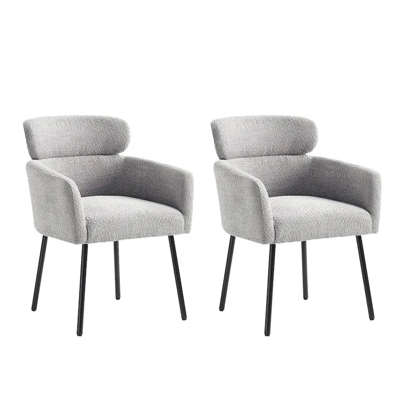 Chaise de salle à manger Amos Modern Boucle avec pieds réglables (lot de 2) par HULALA HOME