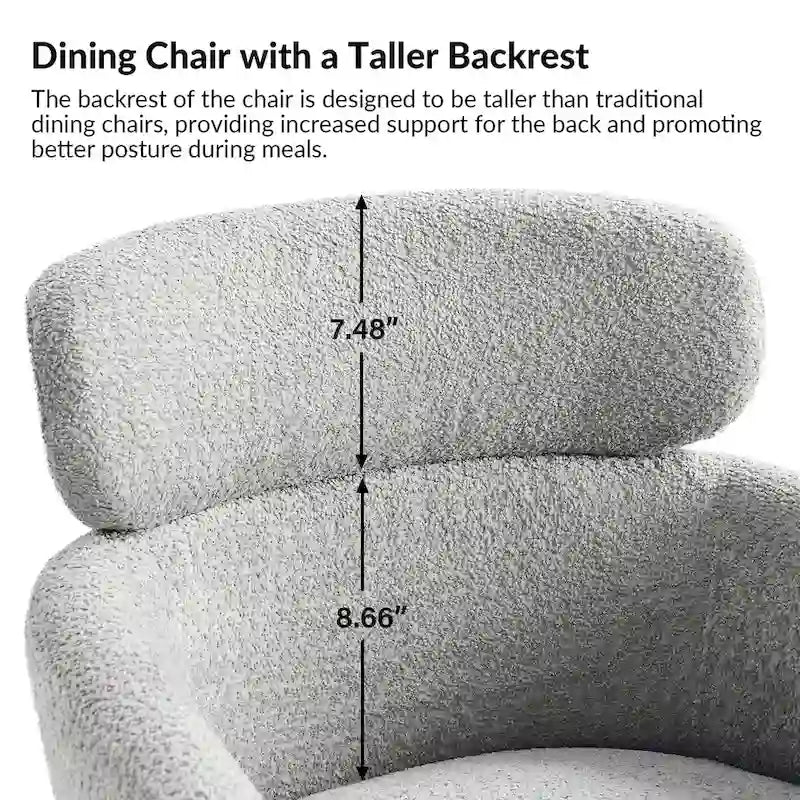 Chaise de salle à manger Amos Modern Boucle avec pieds réglables (lot de 2) par HULALA HOME