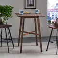 Table de salle à manger moderne hauteur bar 42, pieds en hévéa et plateau stratifié