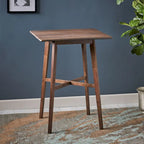 Table de salle à manger moderne hauteur bar 42, pieds en hévéa et plateau stratifié