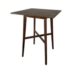 Table de salle à manger moderne hauteur bar 42, pieds en hévéa et plateau stratifié