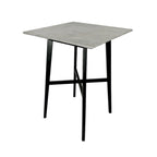 Table de salle à manger moderne hauteur bar 42, pieds en hévéa et plateau stratifié