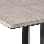 Table de salle à manger moderne hauteur bar 42, pieds en hévéa et plateau stratifié