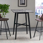 Table de salle à manger moderne hauteur bar 42, pieds en hévéa et plateau stratifié