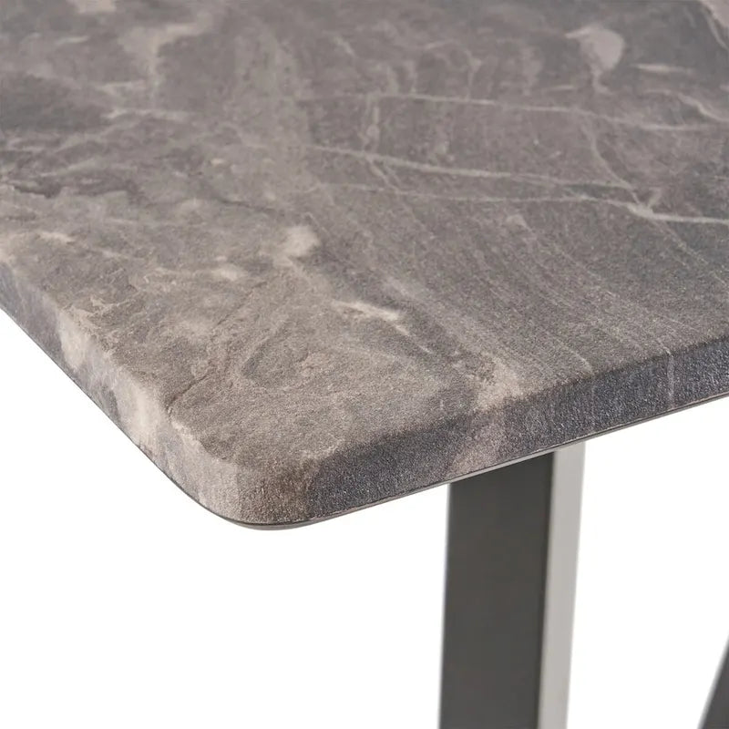 Table de salle à manger moderne hauteur bar 42, pieds en hévéa et plateau stratifié