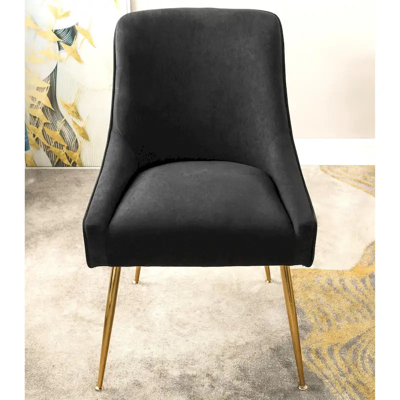 Chaise de salle à manger en velours style milieu de siècle