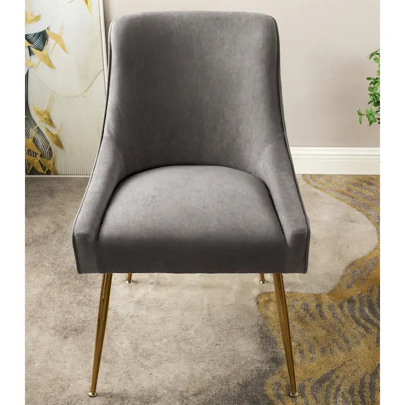 Chaise de salle à manger en velours style milieu de siècle