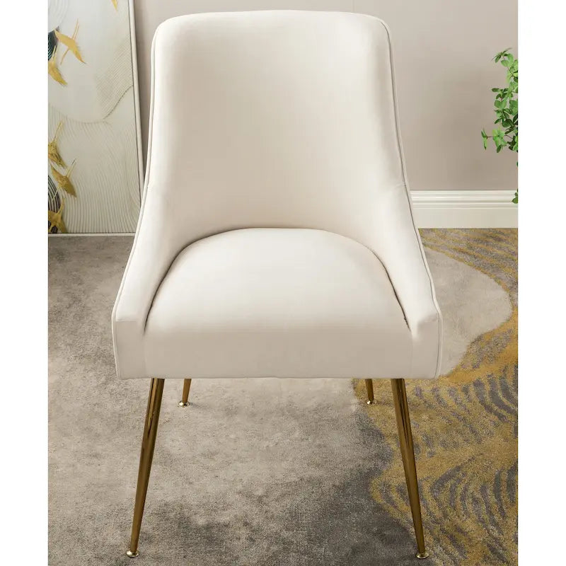 Chaise de salle à manger en velours style milieu de siècle