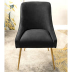 Chaise de salle à manger en velours style milieu de siècle