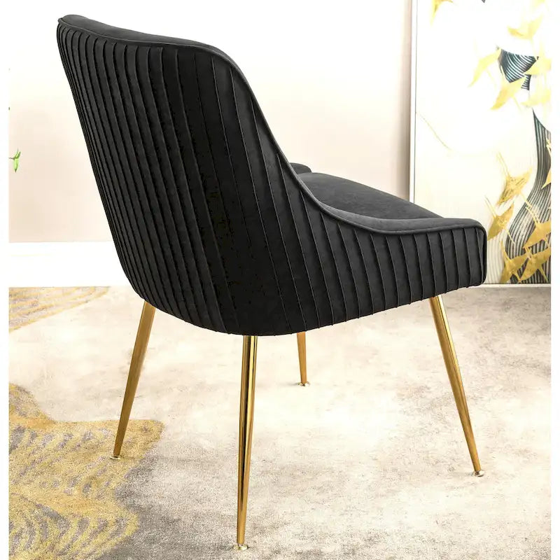 Chaise de salle à manger en velours style milieu de siècle