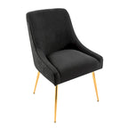 Chaise de salle à manger en velours style milieu de siècle