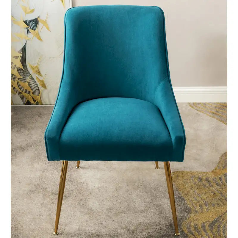 Chaise de salle à manger en velours style milieu de siècle