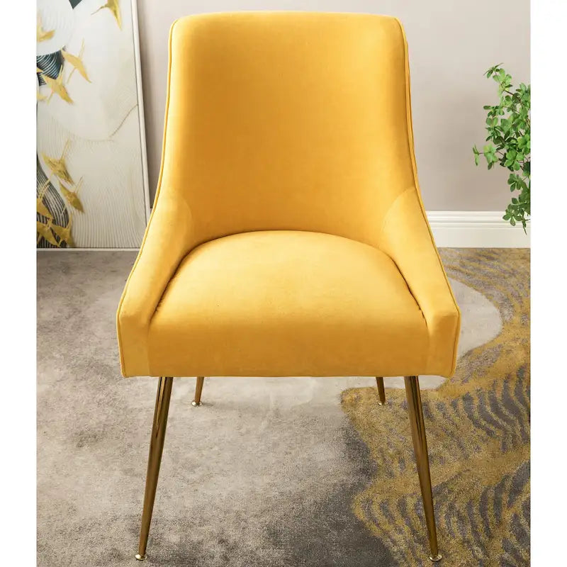 Chaise de salle à manger en velours style milieu de siècle