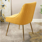 Chaise de salle à manger en velours style milieu de siècle