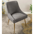 Chaise de salle à manger en velours style milieu de siècle