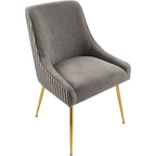 Chaise de salle à manger en velours style milieu de siècle