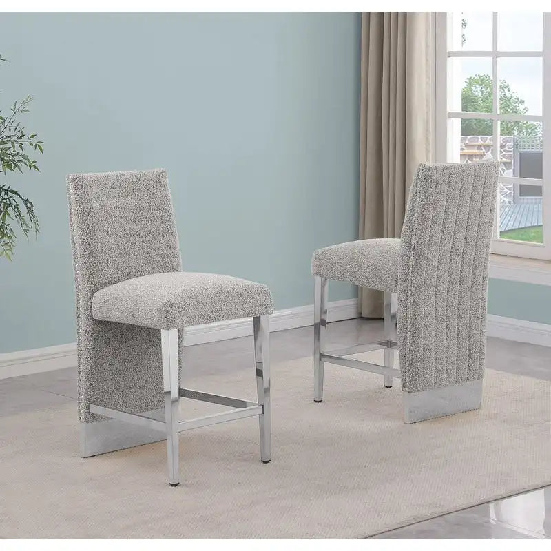 Best Quality Furniture Pleated Chrome Nailhead Trim Chair - N/A