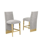Chaise plissée avec bordure de clous chromés « Best Quality Furniture » - S.O.