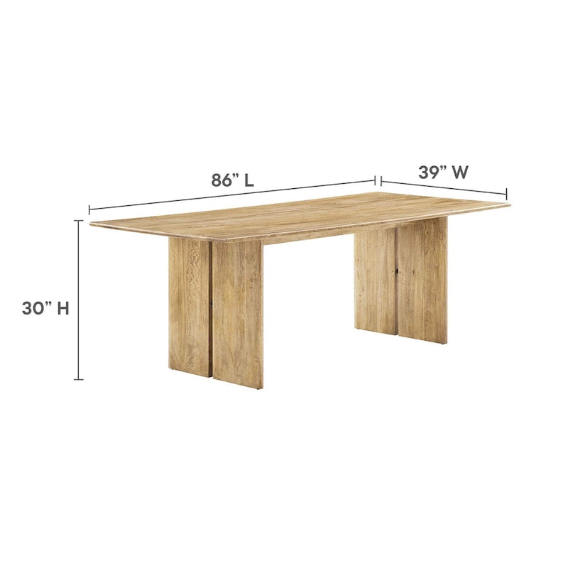 Ensemble table de salle à manger et banc en bois Amistad 86