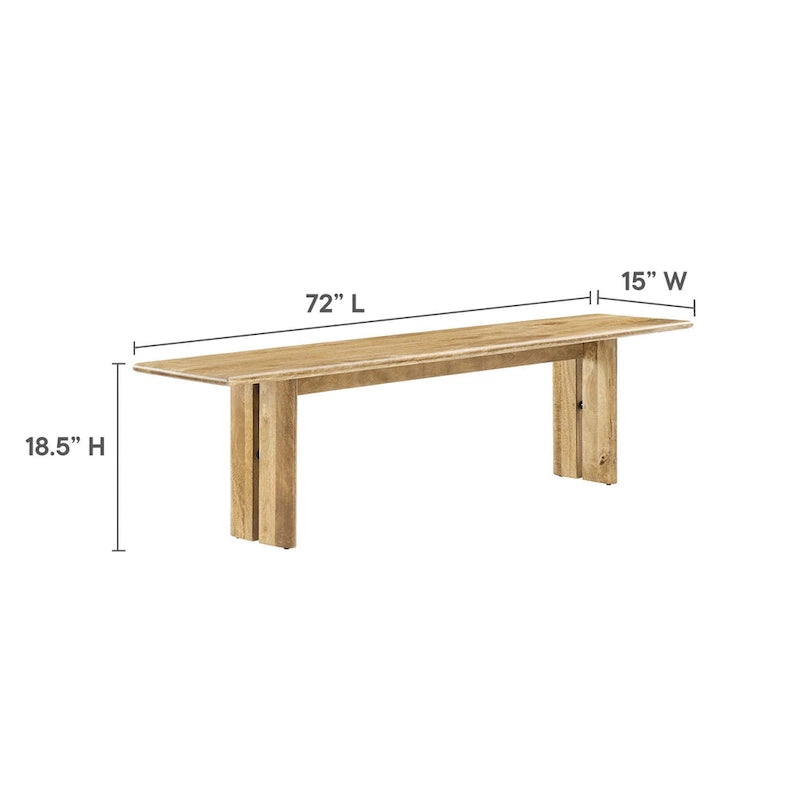 Ensemble table de salle à manger et banc en bois Amistad 86