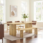 Ensemble table de salle à manger et banc en bois Amistad 86