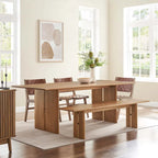 Ensemble table de salle à manger et banc en bois Amistad 86