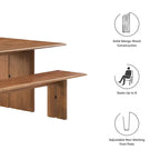 Ensemble table de salle à manger et banc en bois Amistad 86