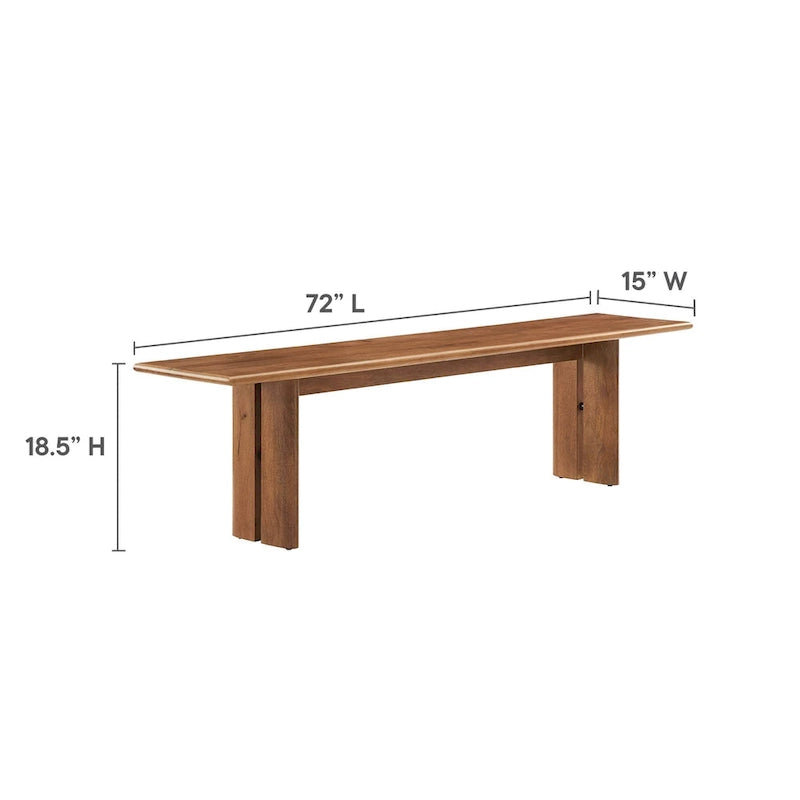 Ensemble table de salle à manger et banc en bois Amistad 86