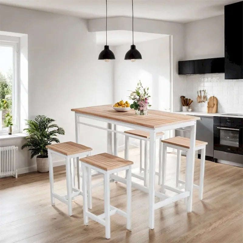 Ensemble table et 4 chaises de salle à manger moderne avec structure en métal
