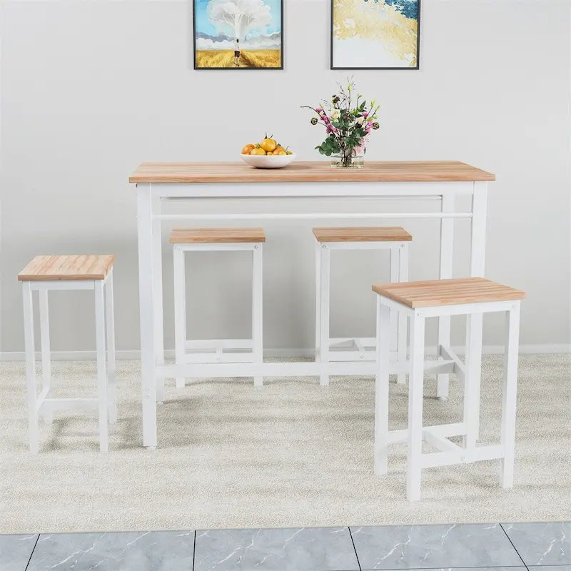 Ensemble table et 4 chaises de salle à manger moderne avec structure en métal
