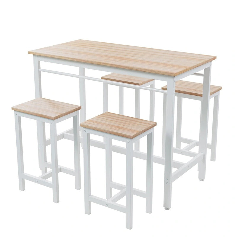 Ensemble table et 4 chaises de salle à manger moderne avec structure en métal