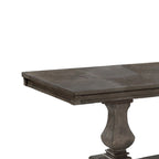 Table à manger rectangulaire en chêne avec rallonge, peut accueillir jusqu'à 8 personnes