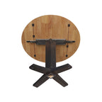 Table à manger piédestal de hauteur comptoir en bois massif de 42 po, à double abattant rond